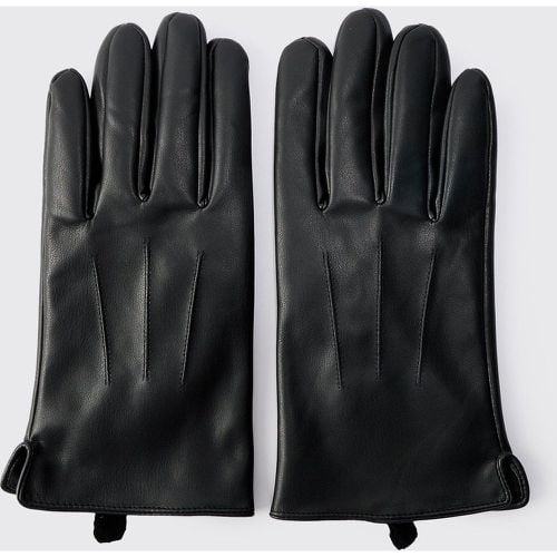 Guantes De Cuero Sintético, Negro - boohoo - Modalova