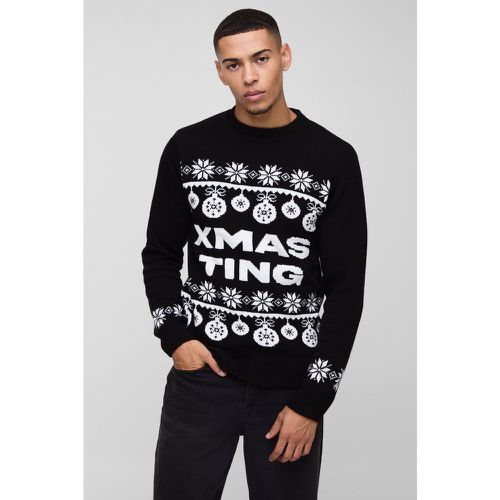 Jersey Regular Navideño Con Grecas Y Estampado Navideño - boohoo - Modalova