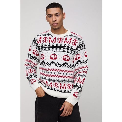 Maglione natalizio Man Regular Fit con motivi Fairisle - boohoo - Modalova