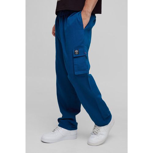 Pantaloni Skate alla caviglia elasticizzati in vita con etichetta intessuta - boohoo - Modalova