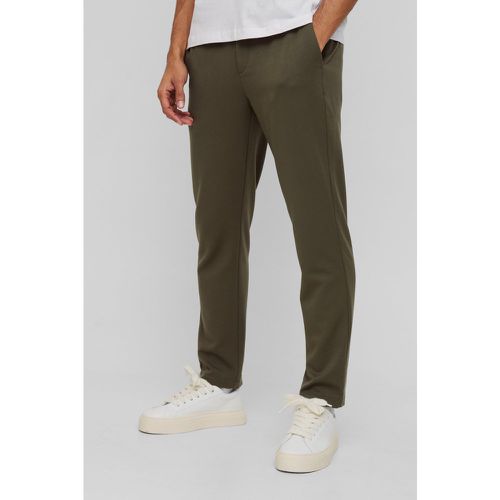 Pantaloni sartoriali Slim Fit in Stretch con vita elasticizzata in vita media - boohoo - Modalova