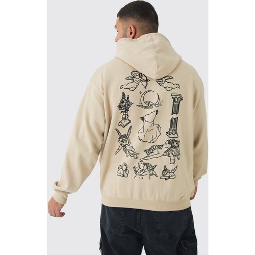 Sudadera Plus Oversize Con Capucha Y Estampado De Tatuaje Y Retazos - boohoo - Modalova