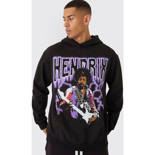 Felpa oversize con stampa ufficiale di Jimi Hendrix e cappuccio - boohoo - Modalova