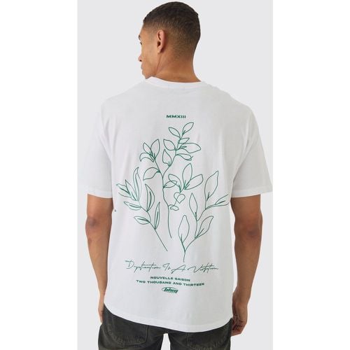 Camiseta Con Estampado De Flores Y Dibujo En La Espalda - boohoo - Modalova