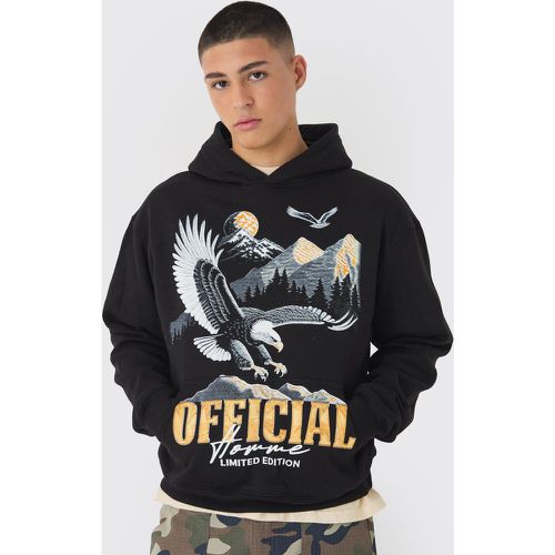 Sudadera Oversize Recta Con Capucha Y Estampado De Águila - boohoo - Modalova