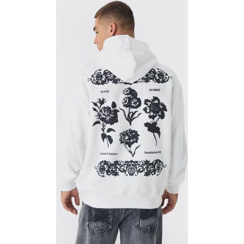 Sudadera Oversize Con Capucha Y Estampado Gráfico Botánico - boohoo - Modalova