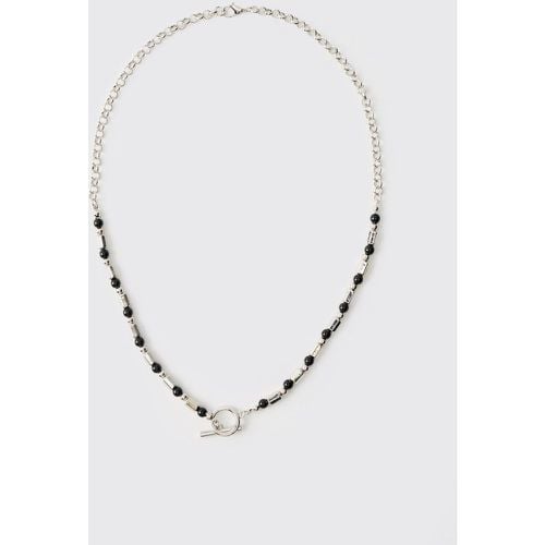 Collana in argento con perle e dettagli - boohoo - Modalova