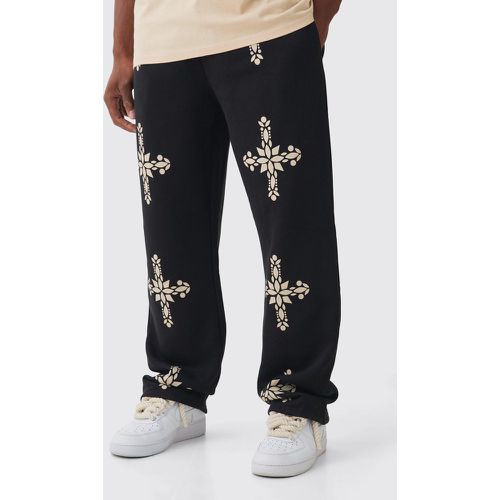 Pantalón Deportivo Holgado Con Estampado De Cruz Gótica - boohoo - Modalova