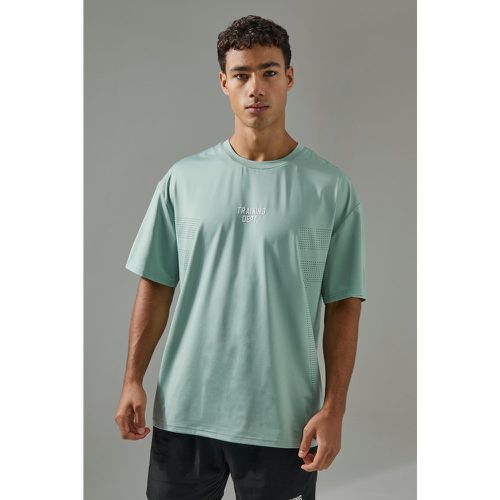 T-shirt oversize Man Active Training Dept per alta performance traforata - boohoo - Modalova