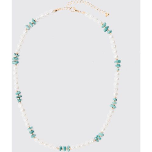 Collar Con Piedras Y Perlas, Blanco - boohoo - Modalova