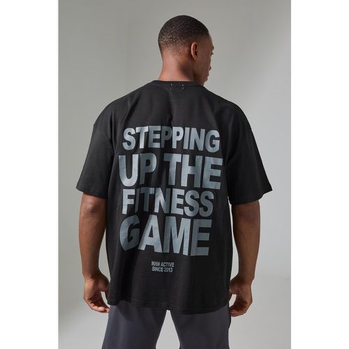 Man Active Stepping Up The Fitness Game Oversized T-Shirt - boohoo - Modalova