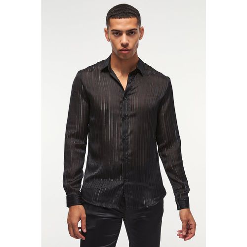 Camicia Slim Fit a maniche lunghe in rete - boohoo - Modalova