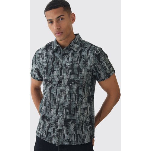 Camisa De Manga Corta Texturizada De Jacquard - boohoo - Modalova