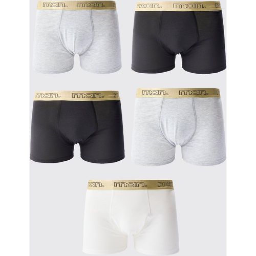 Boxer Man Gold con fascia in vita - set di 5 paia - boohoo - Modalova