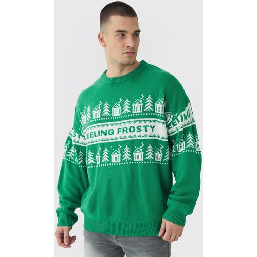 Maglione natalizio Tall con motivi Frosty Fairisle - boohoo - Modalova