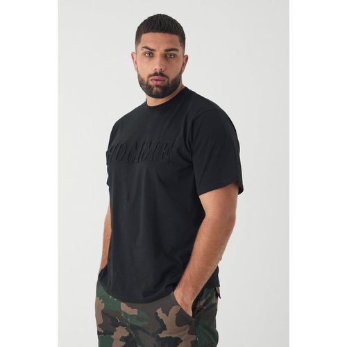 T-shirt Plus Size nera con incisioni Homme - boohoo - Modalova