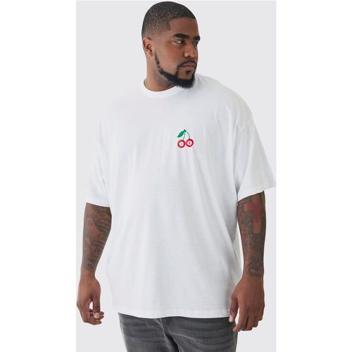 Plus Oversized Plus Cherry Embroidered T-shirt In White - boohoo - Modalova