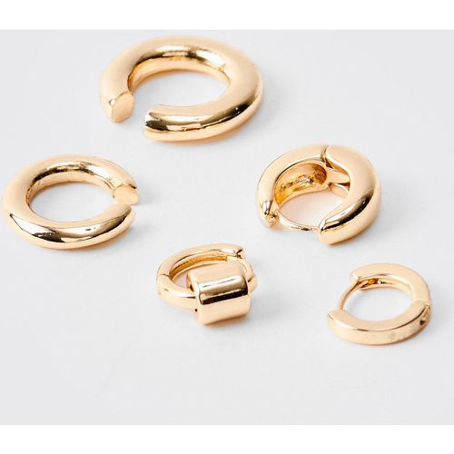 Orecchini a cerchio color oro - set di 5 paia - boohoo - Modalova