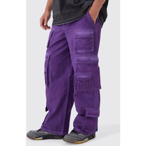 Pantaloni Cargo extra comodi in lavaggio a olio con vita fissa - boohoo - Modalova