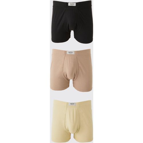 Boxer con etichetta in tessuto - set di 3 paia - boohoo - Modalova