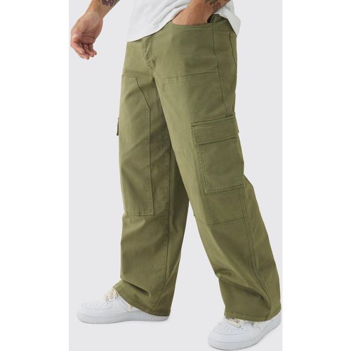 Pantaloni Cargo extra comodi in twill sovratinti - boohoo - Modalova