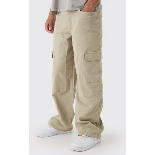 Pantaloni Cargo extra comodi in twill sovratinti - boohoo - Modalova