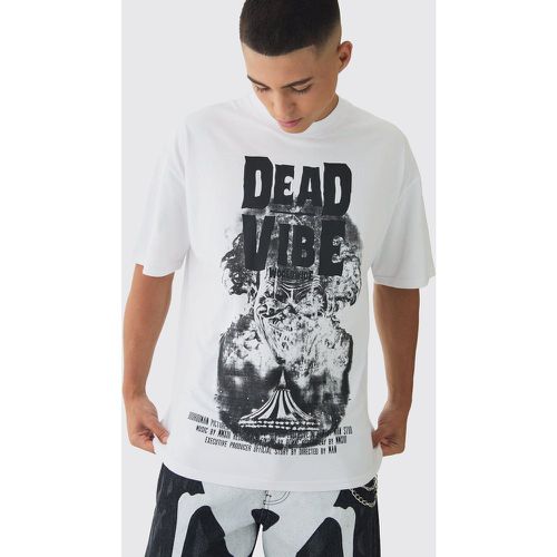 Camiseta Oversize Con Cuello Extendido Y Estampado Dead Vibe - boohoo - Modalova