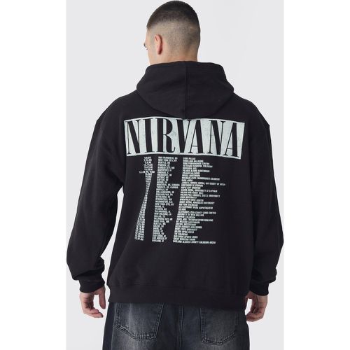 Felpa Tall oversize ufficiale Nirvana ufficiale Tour Date con cappuccio - boohoo - Modalova