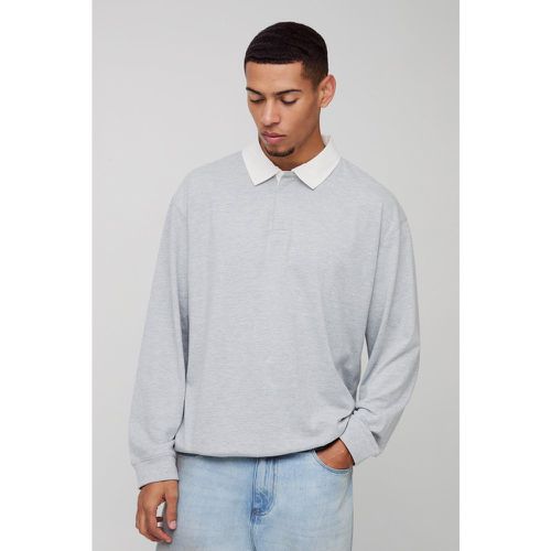 Polo oversize a maniche lunghe da Rugby - boohoo - Modalova