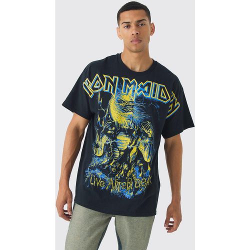 T-shirt oversize ufficiale Iron Maiden con stampa ufficiale - boohoo - Modalova