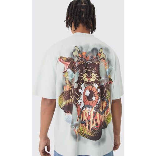 Oversized Large Scale Worldwide Tattoo Back Graphic T-Shirt - boohoo - Modalova