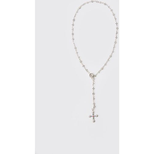 Collana in argento con pendente a croce - boohoo - Modalova