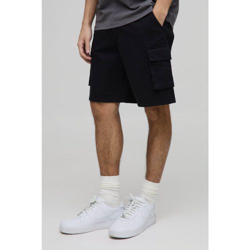 Pantalón Corto Cargo Holgado De Sarga Con Cintura Fija - boohoo - Modalova