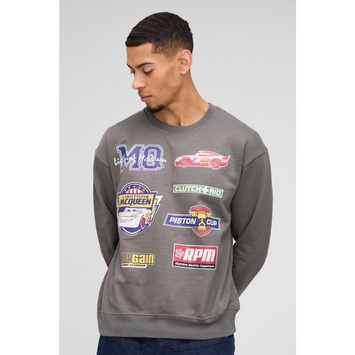 Sudadera Oversize Con Estampado Universitario De Cars De Pixar - boohoo - Modalova