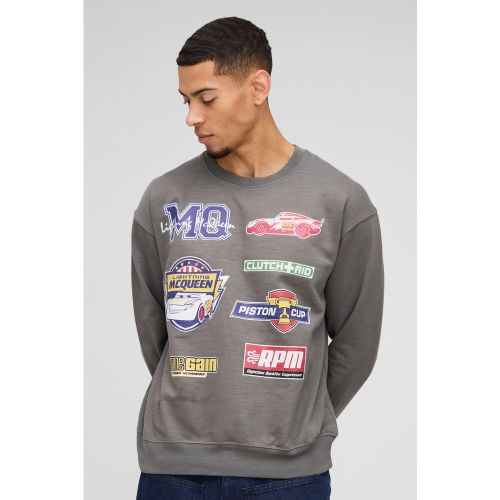 Felpa oversize con stampa ufficiale Pixar Cars stile Varsity - boohoo - Modalova