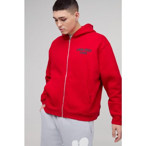 Sudadera Oversize Recta Con Capucha, Cremallera Y Estampado Ltd Edition - boohoo - Modalova