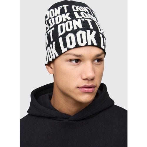 Don'T Look Beanie, Negro - boohoo - Modalova