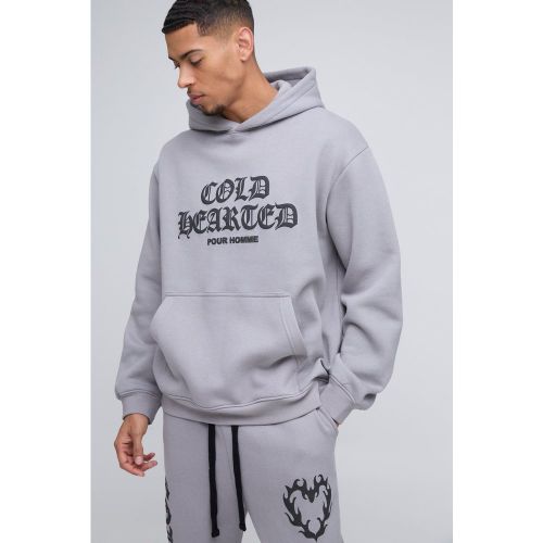 Sudadera Oversize Con Capucha Y Estampado Cold Heart En Relieve - boohoo - Modalova