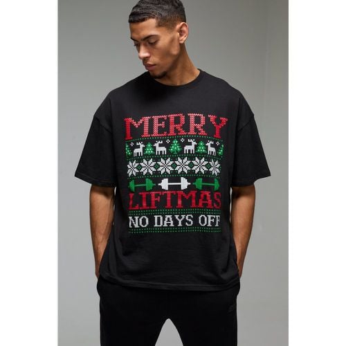 T-shirt oversize Man Active Merry Liftmas - boohoo - Modalova