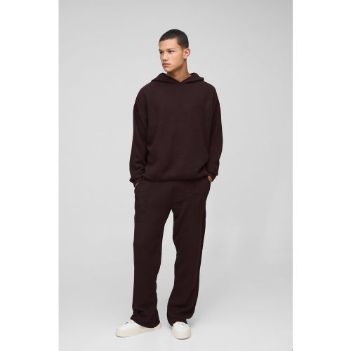 Tuta sportiva oversize in maglia con cuciture e cappuccio - boohoo - Modalova