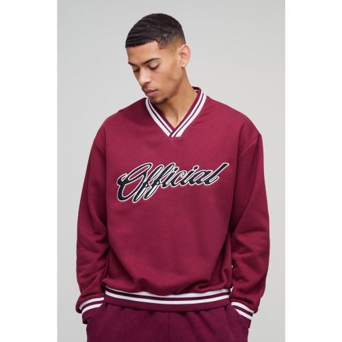 Sudadera Oversize Official Con Aplique Universitario - boohoo - Modalova