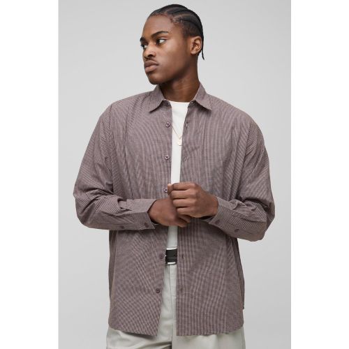 Camisa De Manga Larga Súper Oversize Con Estampado De Cuadros - boohoo - Modalova