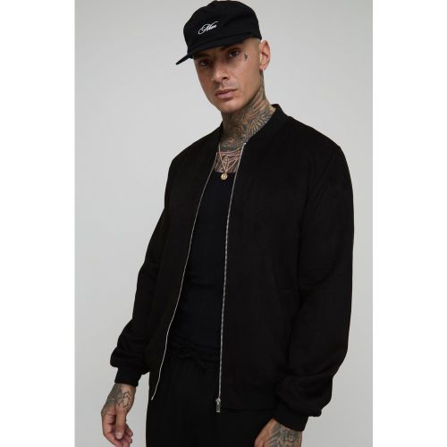 Giacca Bomber Tall Regular Fit in scamosciato sintetico - boohoo - Modalova