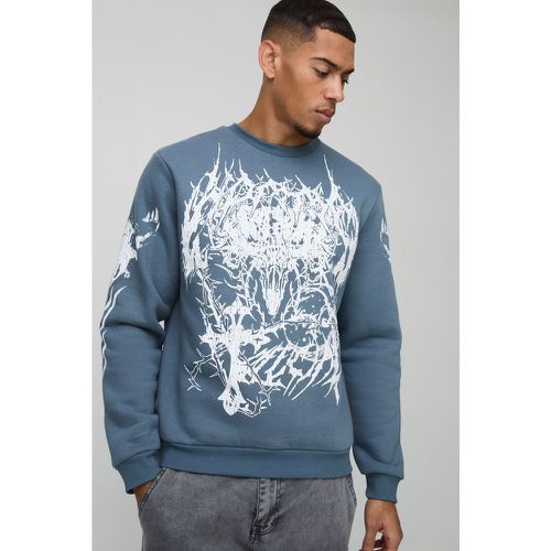 Sudadera Con Cuello De Caja Y Letras Góticas Grandes - boohoo - Modalova