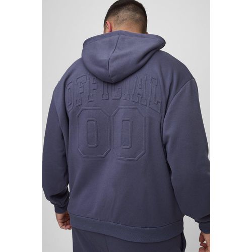 Sudadera Plus Oversize Official Universitaria Con Capucha, Cremallera Y Relieve - boohoo - Modalova