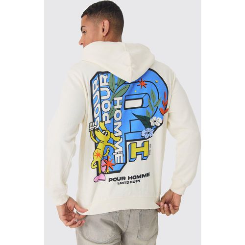 Felpa con grafica Pour Homme stile fumetto e cappuccio - boohoo - Modalova