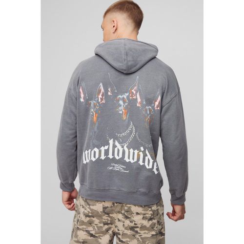 Sudadera Oversize Con Capucha Y Estampado Gráfico Worldwide - boohoo - Modalova