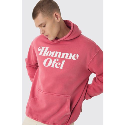 Sudadera Oversize Desteñida Con Capucha Y Estampado Gráfico Homme Ofcl - boohoo - Modalova