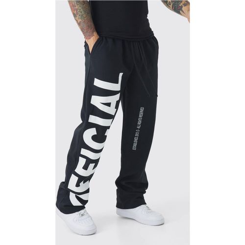 Pantalón Deportivo Holgado Con Texto Official - boohoo - Modalova