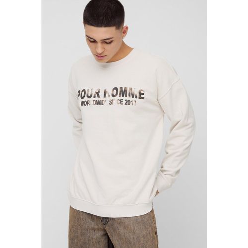 Sudadera Oversize Con Estampado Pour Homme Vintage - boohoo - Modalova